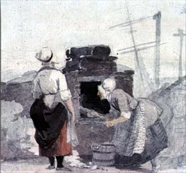 Two Women at an Oven